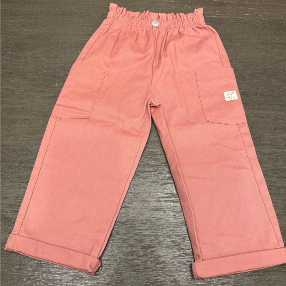 Calvin Klein Youth Girls Pink Cargo Jogger Pull On Pants Size 3T